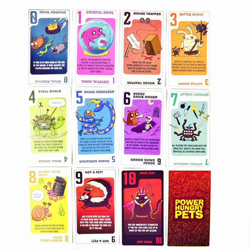 Power Hungry Pets Card Game Board Game Family Party Strategy Cards Games Party Card Challenging Strategy Game