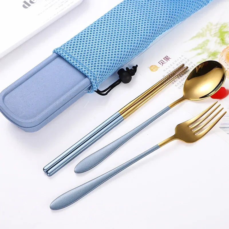 304 Spoon Set for Creative Portable Outdoor Tableware for Adult Students, Stainless Steel Cutlery Set