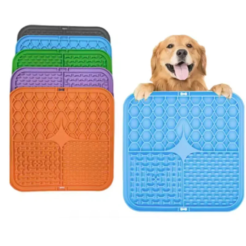Pet Lick Silicone Mat for Dogs Pet Slow Food Plate Dog Bathing Distraction Silicone Dog Sucker Food Training Dog Feeder Supplies