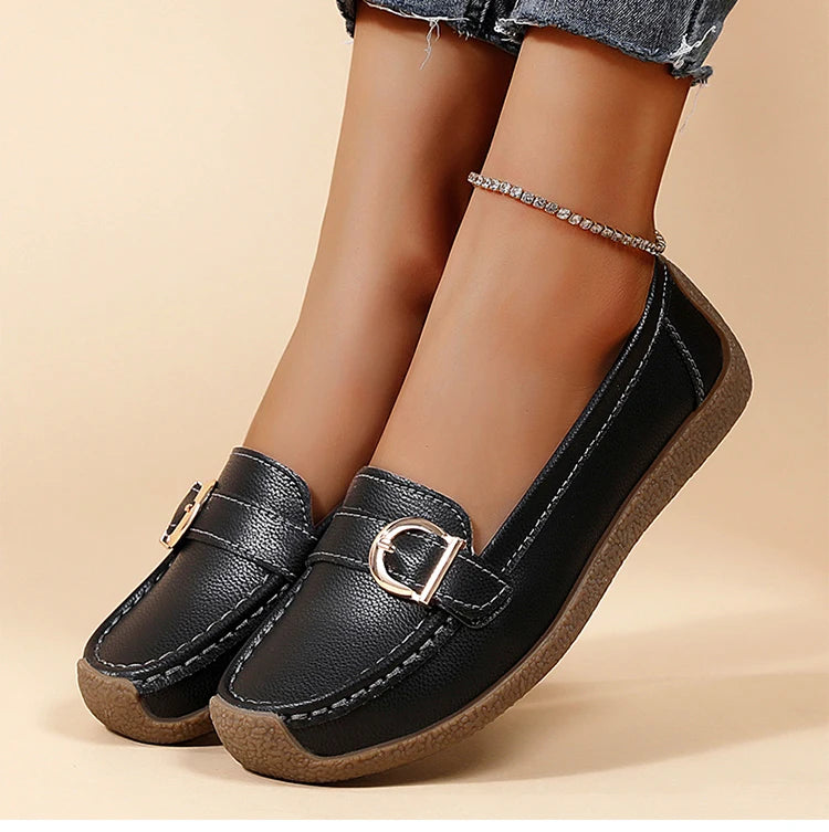 Woman Shoes 2025 New Low Heels Casual White Shoes Women's Loafers Slip On Elegant Flat Heel Zapatos De Mujer Soft Leather Flats