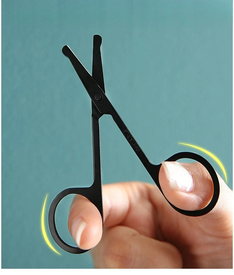 Black Round Head Nose Hair Trimmer – Stainless Steel, Safety Design for Men and Women