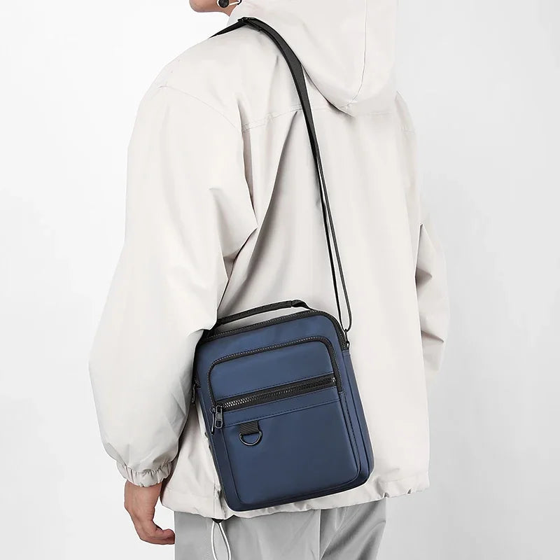 Messenger Sling Bags for Men Casual Oxford Small Zipper Crossbody Pouch Simple Mini Crossbody Phone Bag Male Side Shoulder Bag