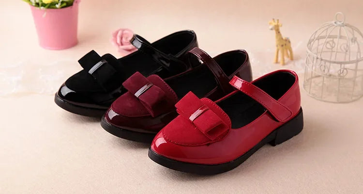Girls Flats Children Princess Shoes With Bow-knot Sweet Kids Mary Janes Elegant Classic British Style Fashion 2024 Autumn 27-38