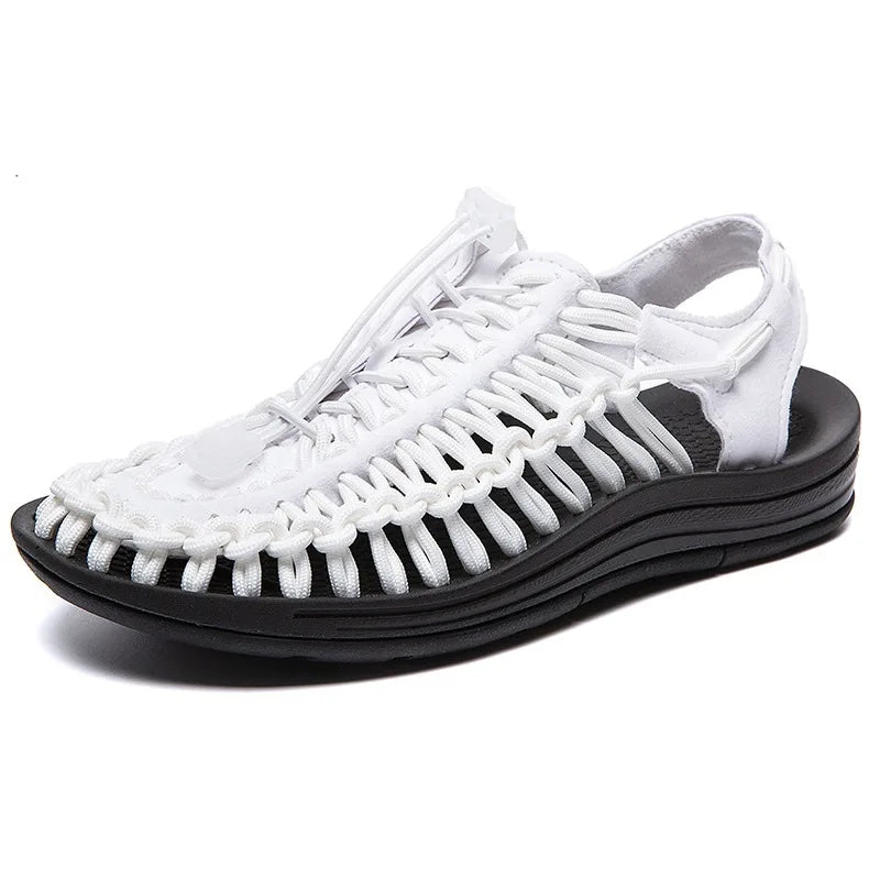 Summer Trend  Men Sandals Handmade Weaving Design Outdoor Beach Slippers Casual Flat Soft Bottom Couple Sandals Sandalias Hombre