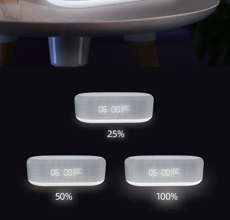 Alarm Clock Wireless Chargers Pad Phone Bedroom Lamp Night Light Desk Thermometer For iPhone 17 16 15 14 13 Fast Charging Dock