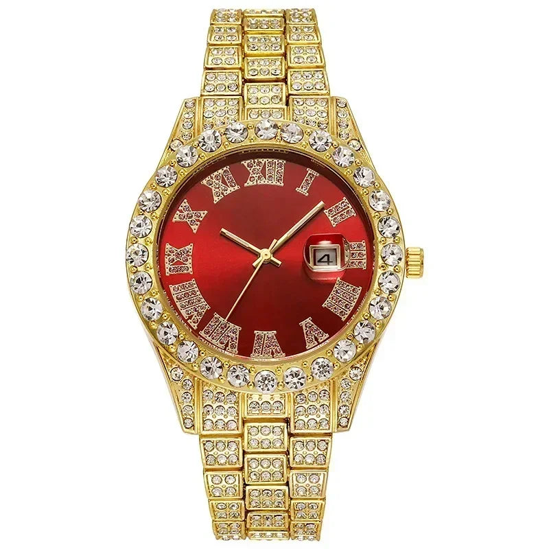 Fashion Full Iced Out Watch for Men Multiple Colors Hip Hop Mens Watch Fashion Cool Bling Diamond Luxury Mens Watches Clock
