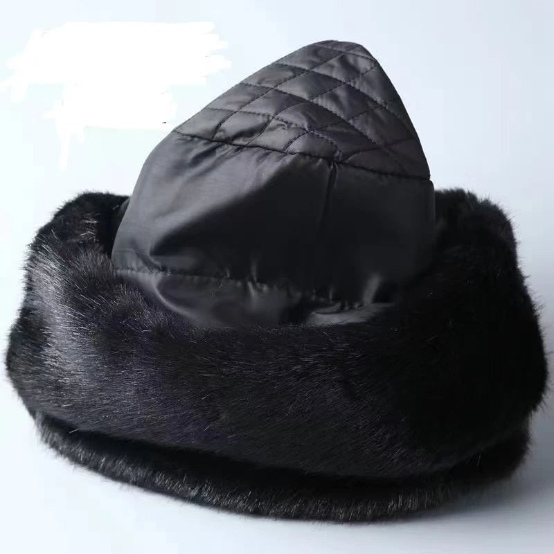 Winter Keep Warm Brown Hats Beret For Men Elegant Fashion Thick Fur Caps Black Bonnet Wool Europe and America Style