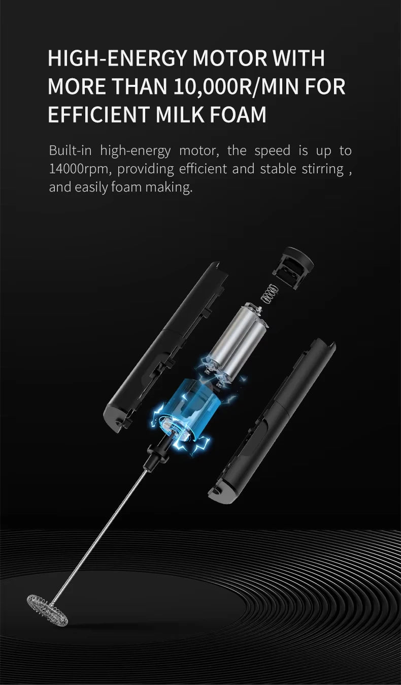 Kitchen Powerful Stirrer Milk Frother Handheld Foam Maker for Lattes Whisk Drink Mixer Coffee Electric Egg Beater