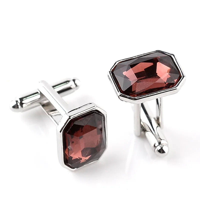 Mens Cufflinks For Suits Button Fashion Luxury Buckle Colorful Blue Red Pink Silvery Cufflinks For Mans Buckle Wedding Gift