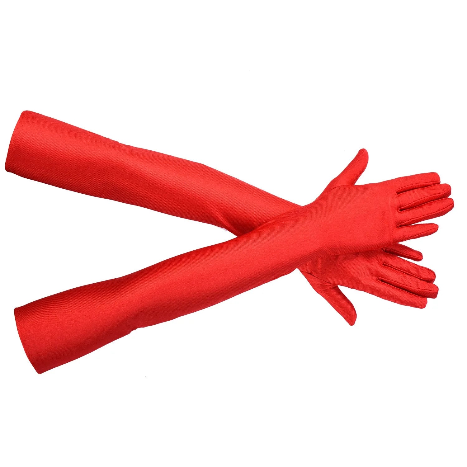 Women's High Elastic Spandex Elbow Finger Gloves Long Accessories for Party Nightclub Wedding Performance in Black White Red