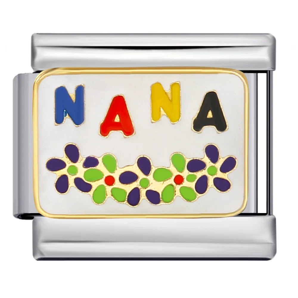 New Personalized English Words 100% DAD NANA LOVE SEXY Italian Charm Link Fit 9mm Stainless Steel Making DIY Bracelet Jewelry