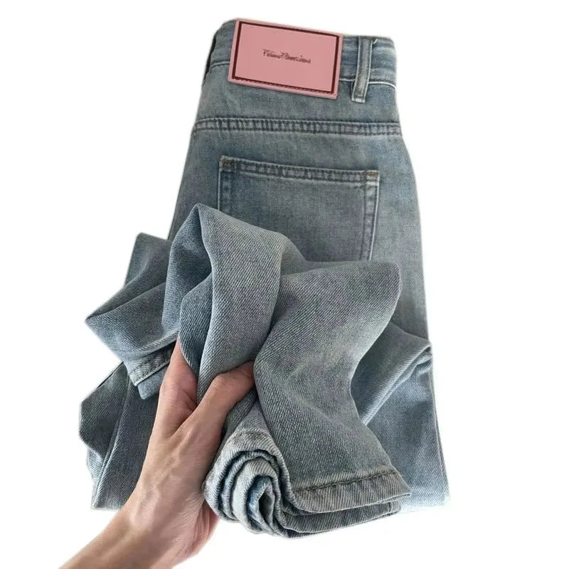Mulheres perna larga calças de brim baggy senhora vintage y2k punk cintura baixa solta calças jeans streetwear moda lixo longo s