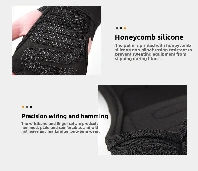 Weightlifting Training Gloves for Men Women Fitness Sports Body Building Gymnastics Gym Hand Wrist Palm Protector Gloves