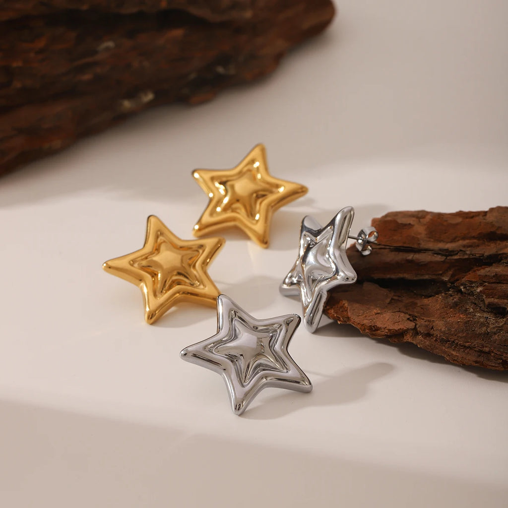 star Stainless steel earrings 18k gold plated  jewelry fashionable women's earring accessories Valentine's Day Gift For Woman