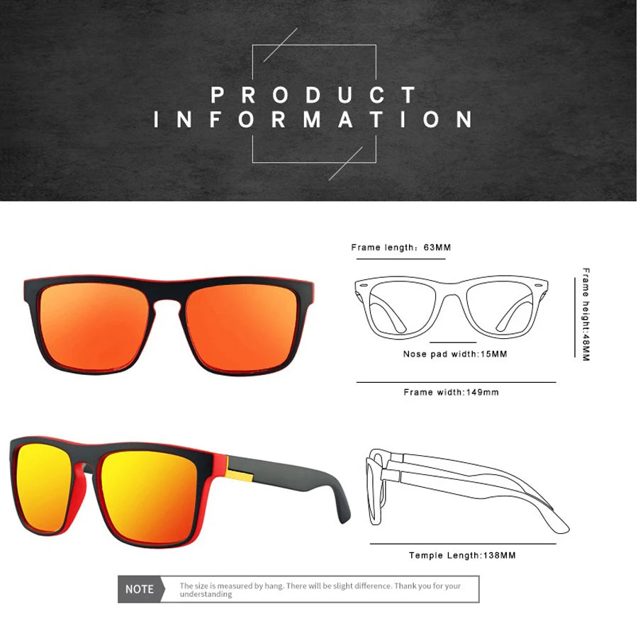 Fashion Vintage Square Sports Sunglasses Men Women Fishing Driving For Man Brand Designer Sun Glasses Anti-Glare UV400 Eyewear