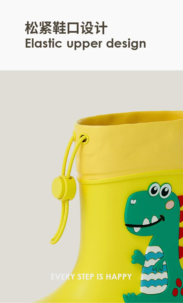Kids Girl Boy Rain Boots Waterproof Toddler Rainboots Children's Shoes Rubber Boots Kids Baby Cartoon Dinosaur Water Shoes Boots