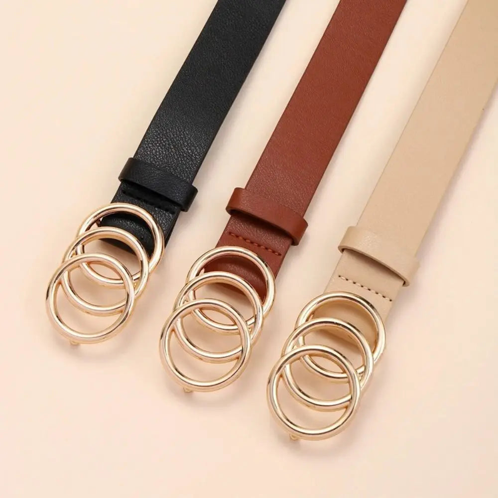 Waist Decoration Versatile Leather Belt Casual Simple Thin Waist Strap Luxury Design Slide Buckle Belt For Women