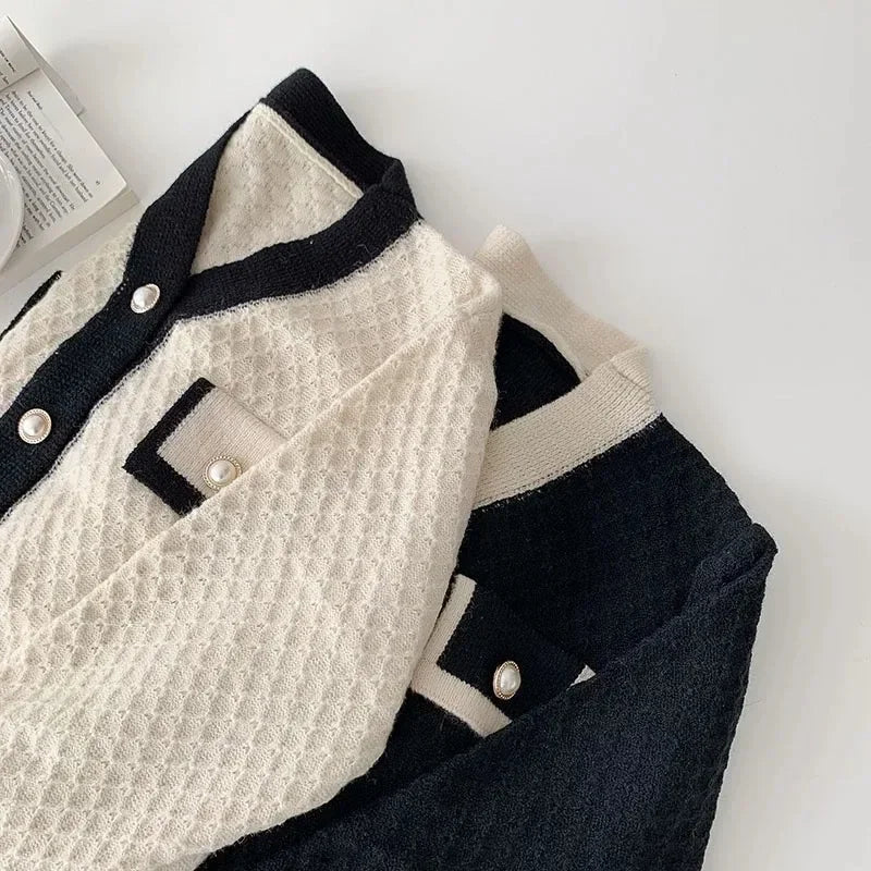 AOSSVIAO Korean Fashion New Loose Long-sleeved Knit Women's Sweater 2025 Autumn Winter Outwear Cardigan