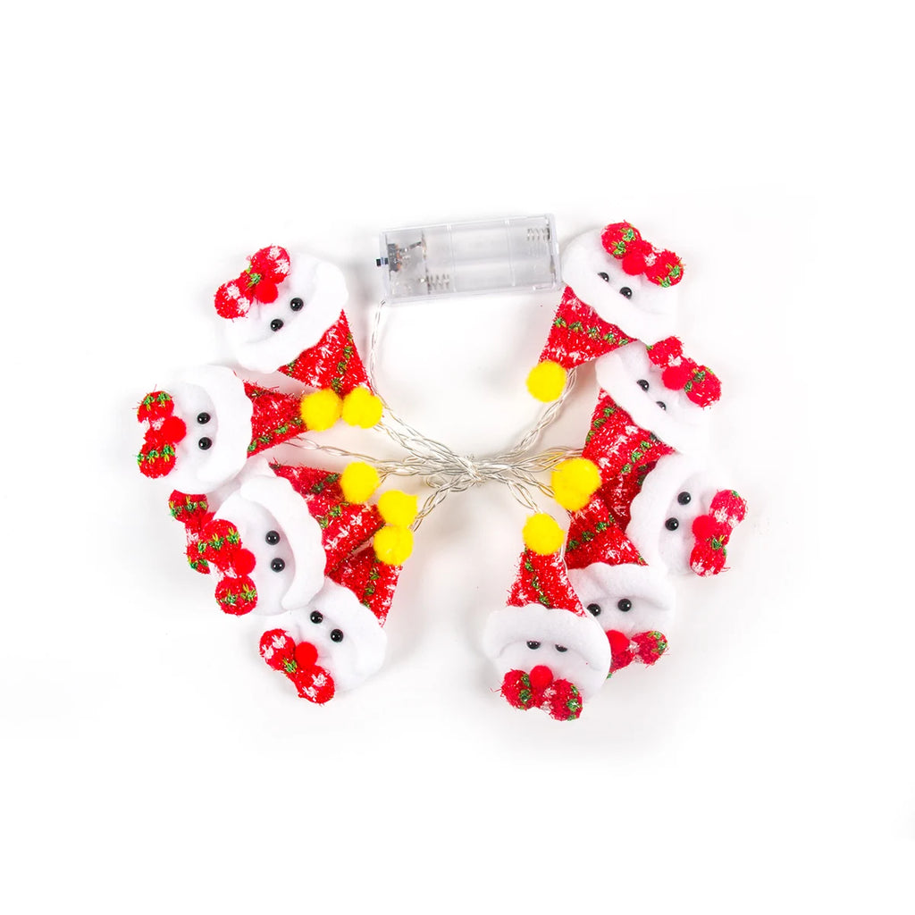 Christmas Snowman Felt Light String Red Hat Snowman 1.5m LED Light Decoration Christmas Decorations Navidad Noel New Year Decor