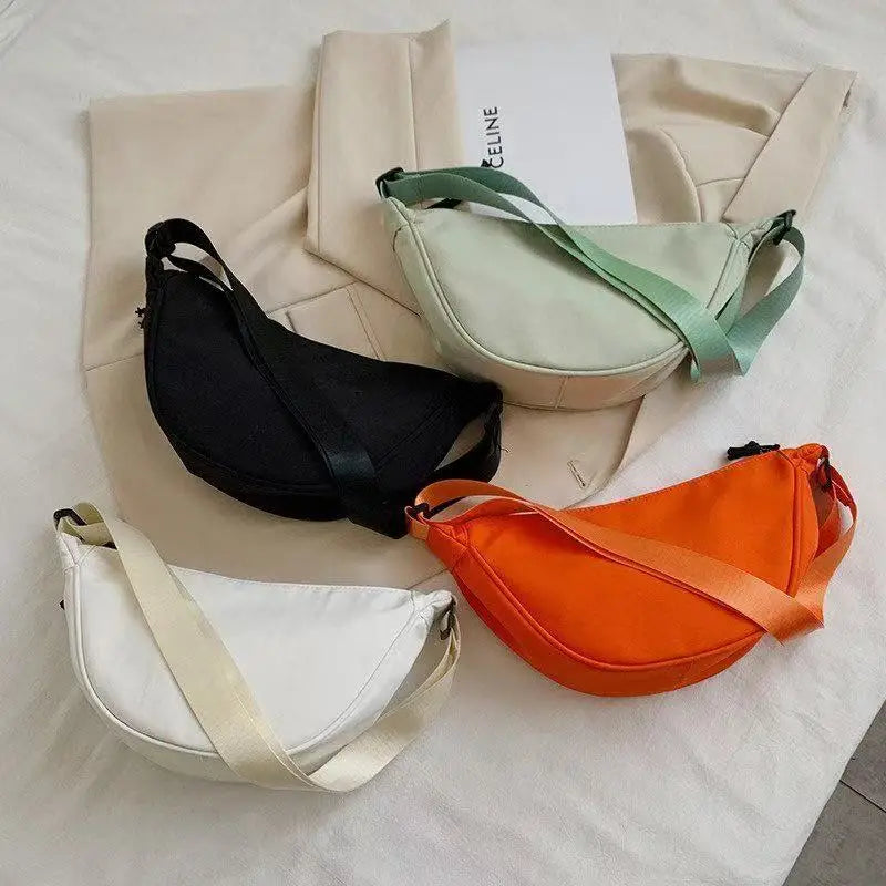 New Simple and Casual Solid Color Nylon Large Capacity Women's Dumpling Bag Shouldercrossbody bag shoulder bag large capaci Bag