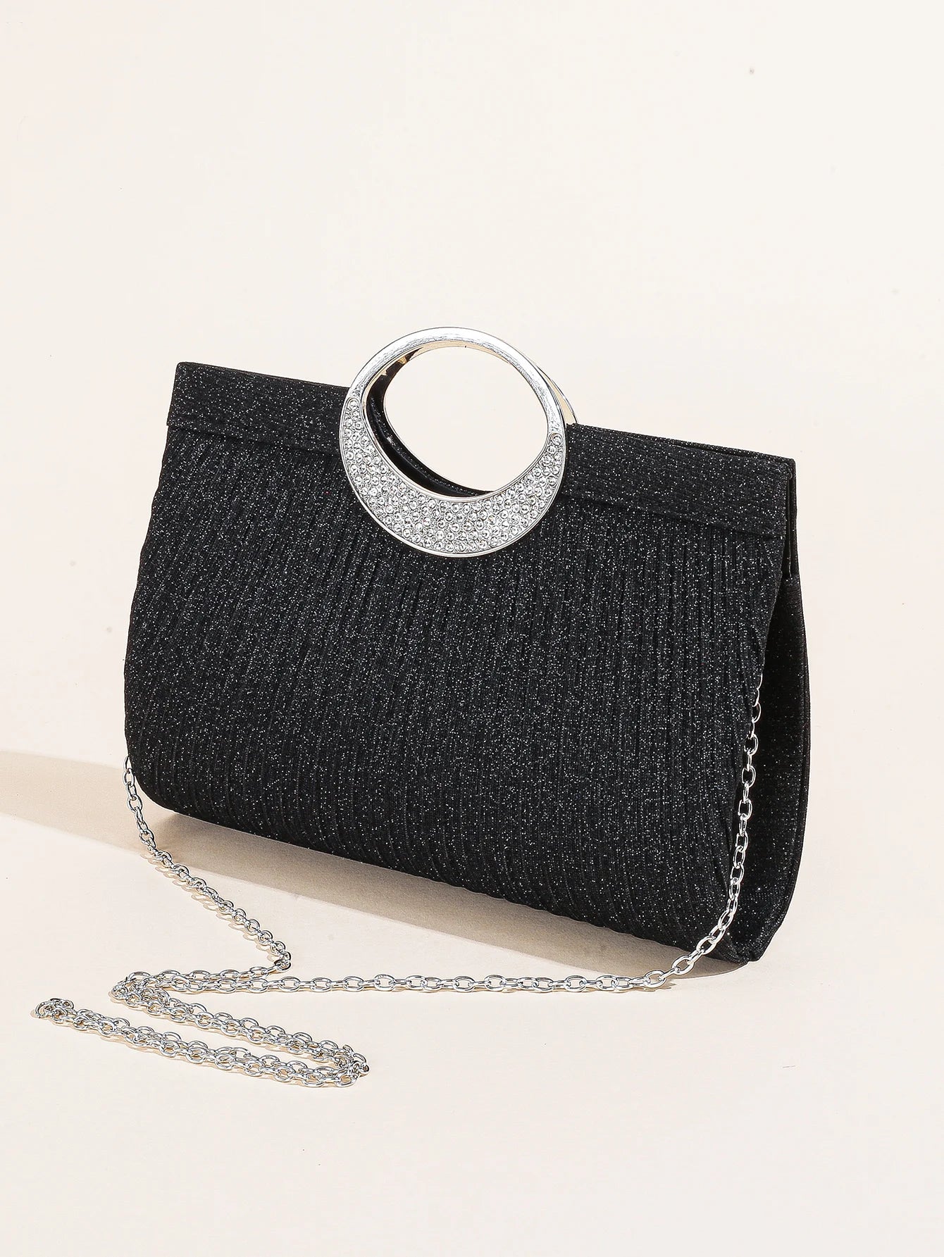 Women Crystal Oval  Handle Glitter Clutch Purses for Women Evening Bags Party Clutches Wedding Purses Cocktail Prom Handbags