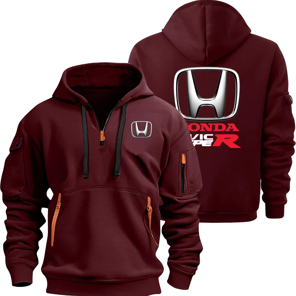 Honda Civic Type R Men's Half-Zip Hoodie Spring Men's Sportswear 2026 New Casual Sports Hoodie
