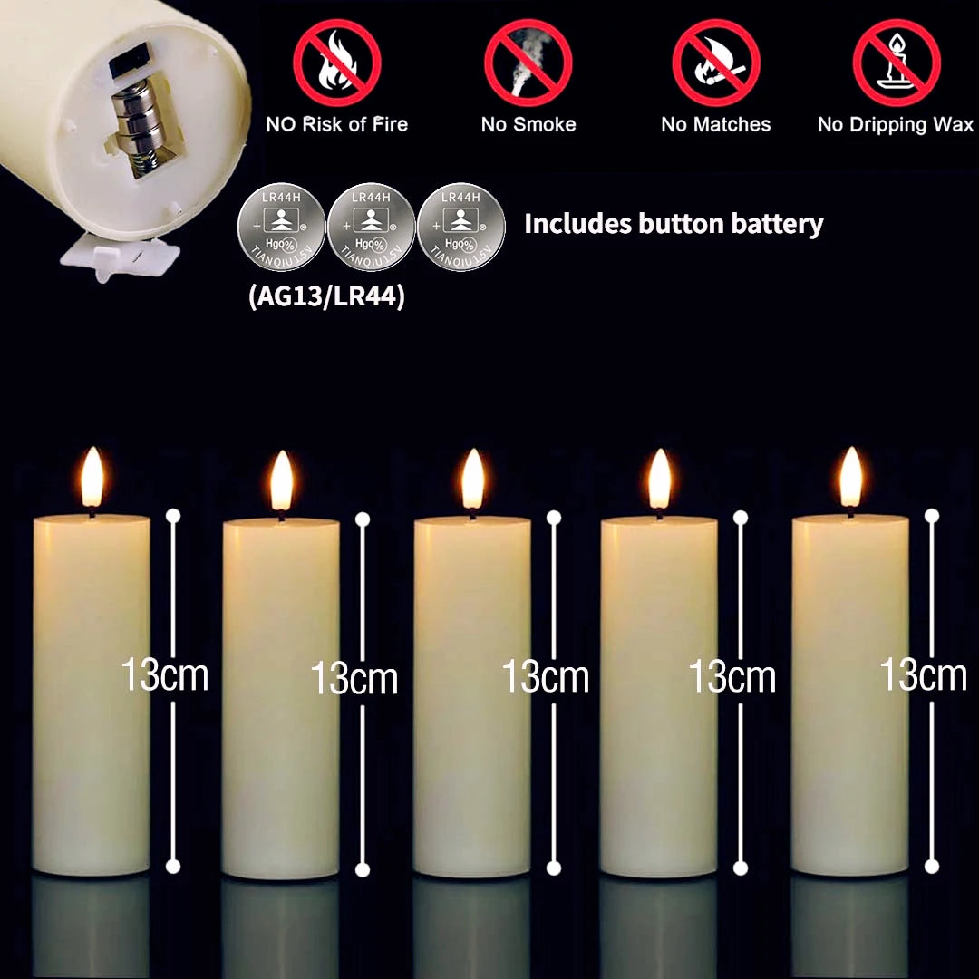 6-120PCS Led Candles Bulk Flickering Flameless Candles Battery Operated Fake Pillar Candle Wedding Birthday Party Decor Concert
