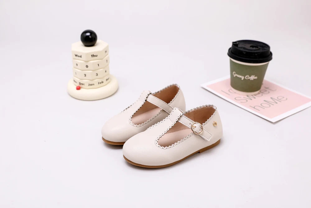 AS New Kids Shoes Children Beige Shoes Baby Boys Leather Shoes Toddler Princess Flats Girls Oxford Fashion Platform Mary Jane