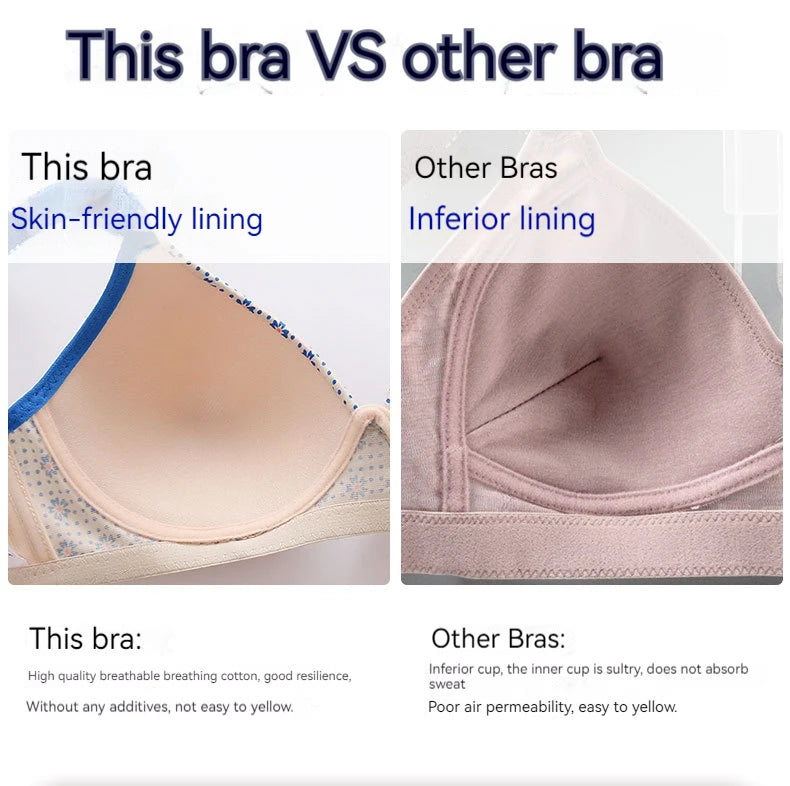 Comfortable & Stylish Nursing Bras for Pregnant Nursing Mothers New sexy printed Thin Bra Comfortable Wire-free Nursing Bra