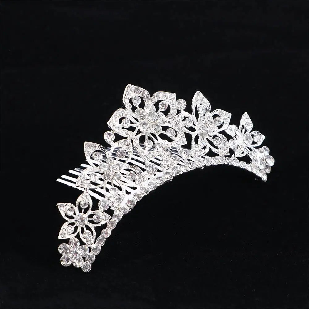 Bridal Stylish Tiara Shiny Crown Sweet Hair Comb Wedding  Jewelry Fashion Accessories Hair  Styling Accessories Headwear
