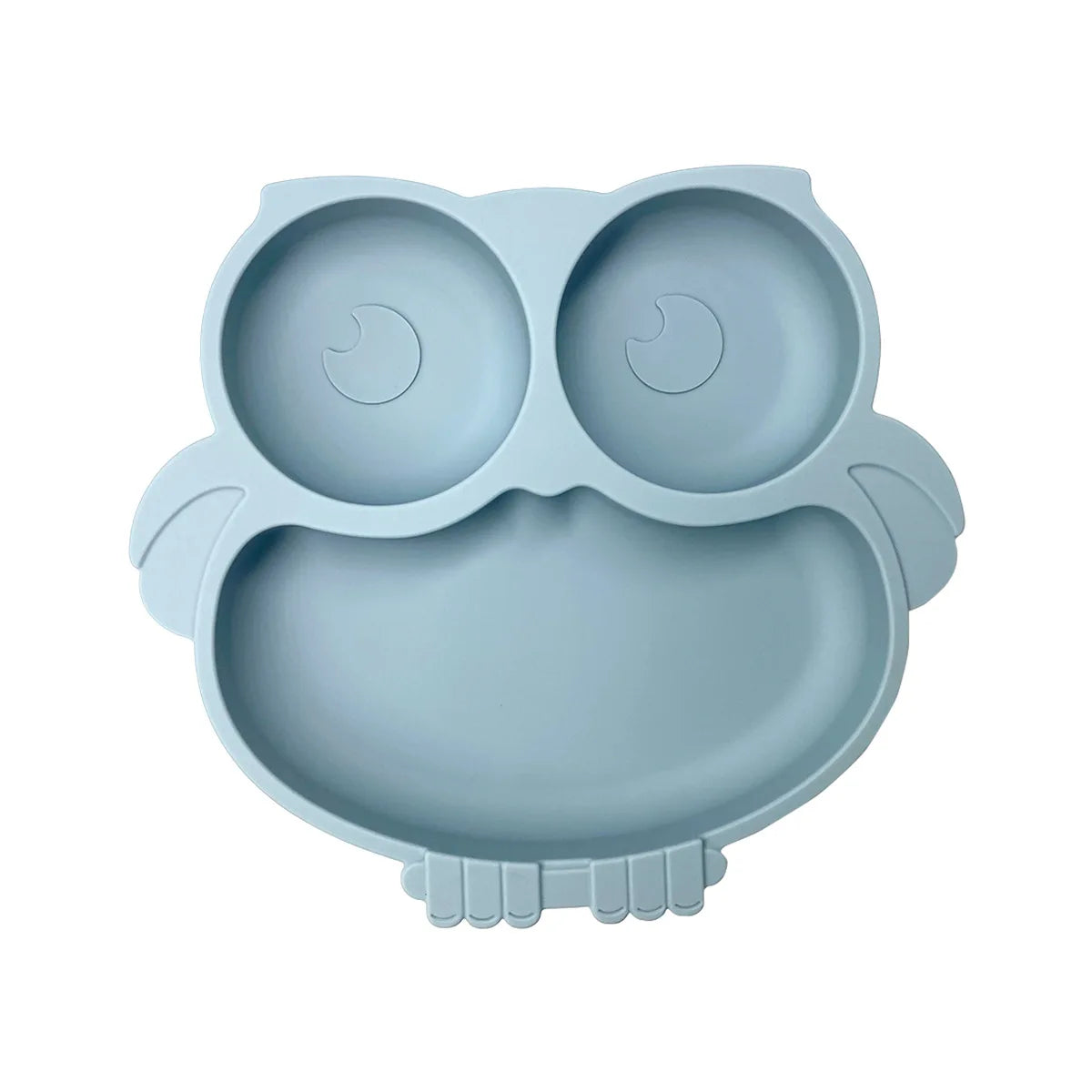2023New Silicone Baby Dining Plate Cute Owl Children Dishes Suction Plate for Toddlers Kid Training Feeding Sucker Bowl BPA FREE