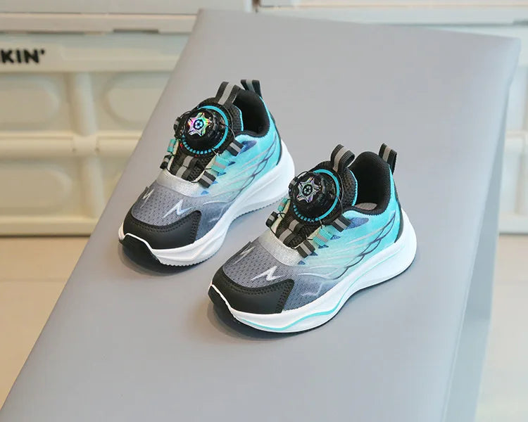 Tenis Child Shoe Casual Sneaker for Boy Kid Shoe for Girl Rotating Buttons Running Shoe for Girl Soft Sole Mesh Braeathable Shoe