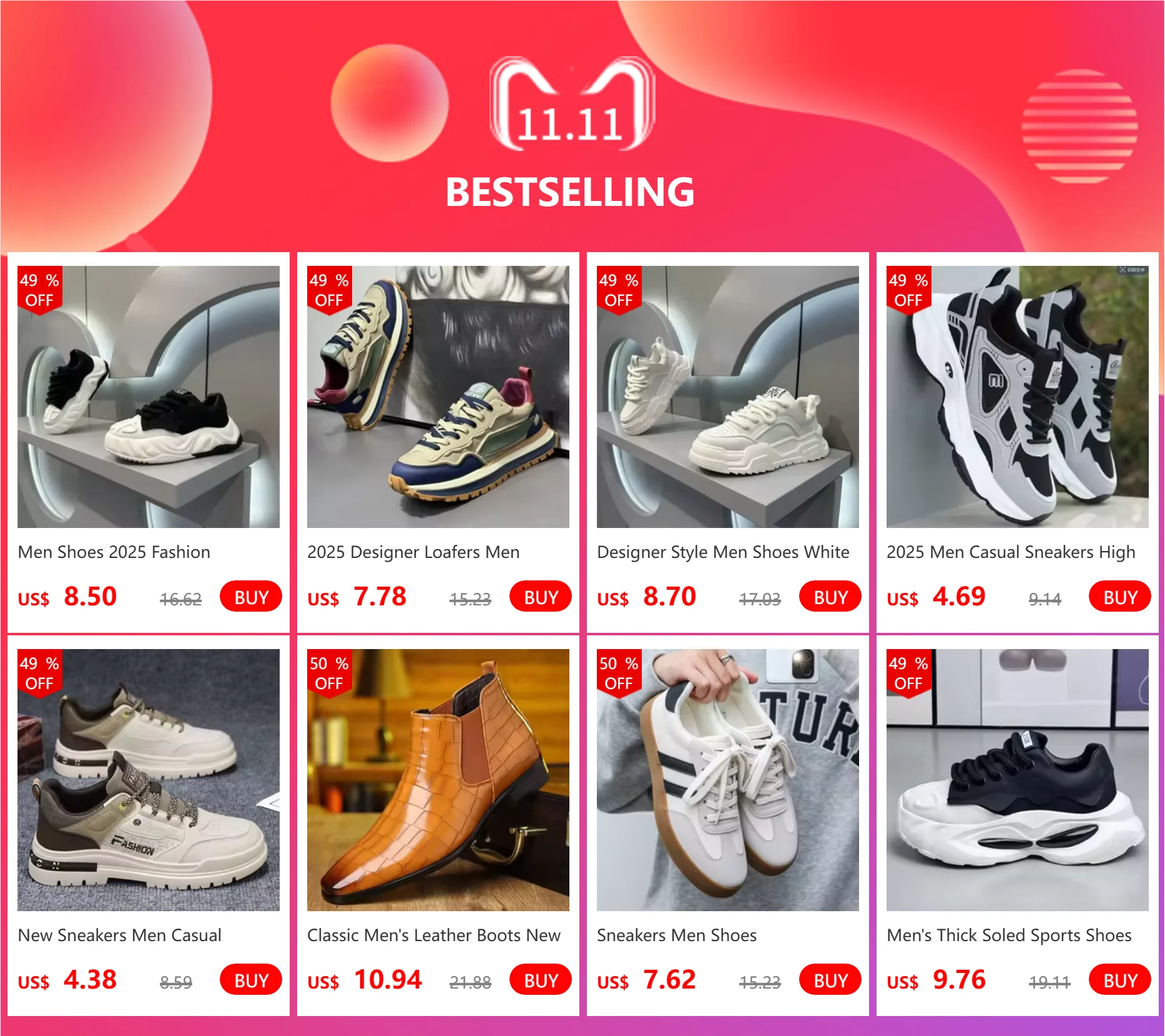 Men's Shoes Spring White Platform Comfortable Casual Shoes Man Trend Anti Slip Sneakers 2025 Fashion Thick Soled Shoes Zapatos