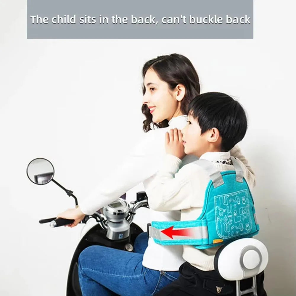 Children's Motorcycle Security Belt Electric Cycling Strap Seat Belt Protection Straps Anti-fall Belt Adjustable Bandage
