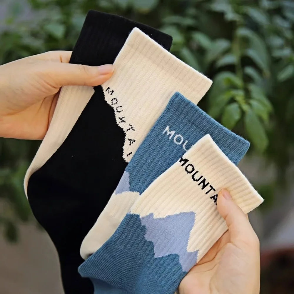 1/4 Pairs Men's and women's casual socks, asymmetrical niche mid length socks,  Japanese socks, couple sports socks