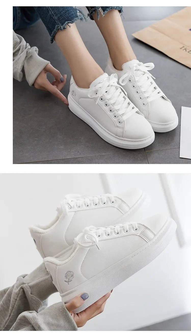 Fashion White Breathable Women Running Shoes 2023 Spring Autumn Embroidered Flower Lace-Up Casual Sneakers Zapatos De Mujer