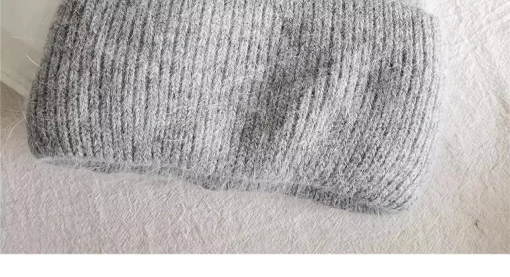 Women's Winter Hats Fashion Warm Bean Hats Solid Color Adult Hats Cute Knitted Hats Baotou Hats Autumn/Winter