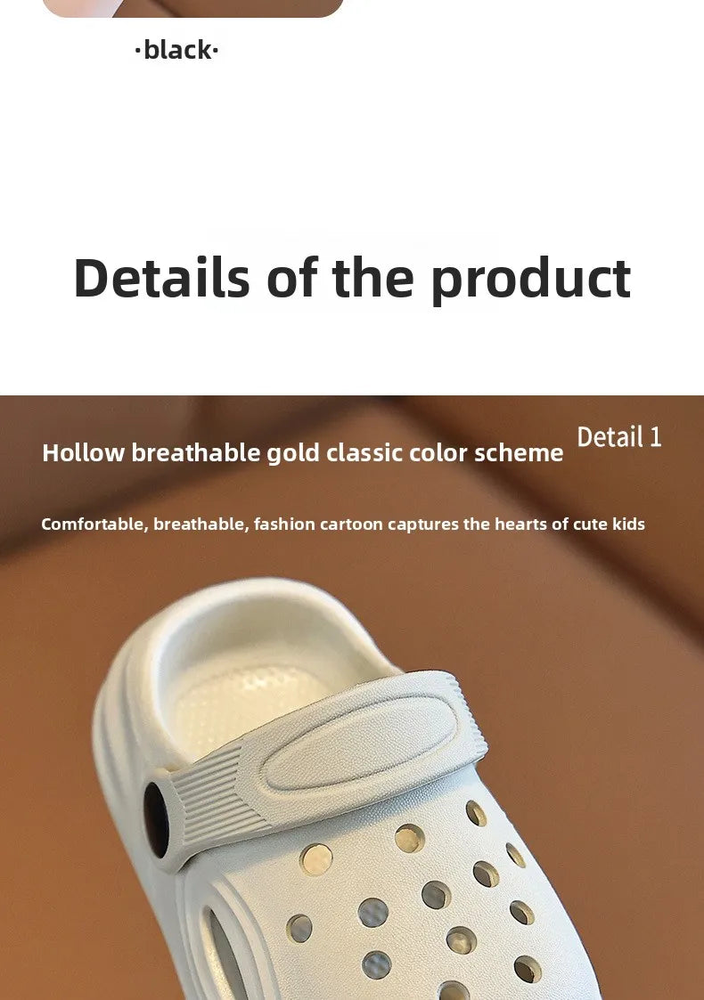 2026 Kids Sandals Hole Children's Shoes Slippers Soft Anti-Skid Simple DIY Design Hole Baby Shoes Sandy Beach For Boys Girls