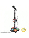 Children Singing Microphone Toy with Music Speaker Stand Light Up Karaoke Instrument for Kids Children Birthday Gift