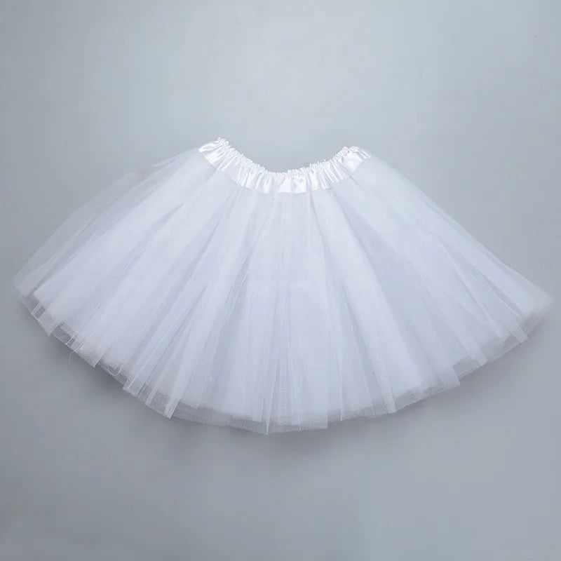 Girl Elastic Ballet Dancewear Tutus Mini Skirt For Birthday Party Dance 3 Layer Tulle Tutu Skirt for Kids Princess 2-8Y Girls