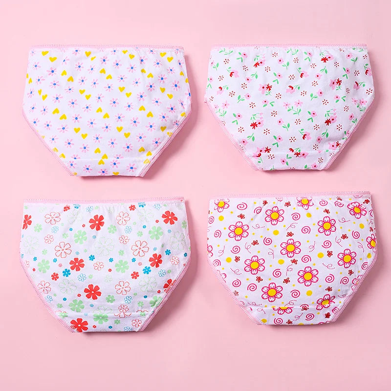 3/6/12 Pcs Cotton Panties Sets Girls Kids Short Briefs Children Underwear Child Cartoon Shorts Underpants Lace Panties Cute New