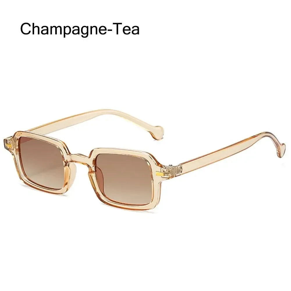 Sun Glasses Casual Men UV400 Protection Rivets Decoration Vintage Women Rectangle Luxurious