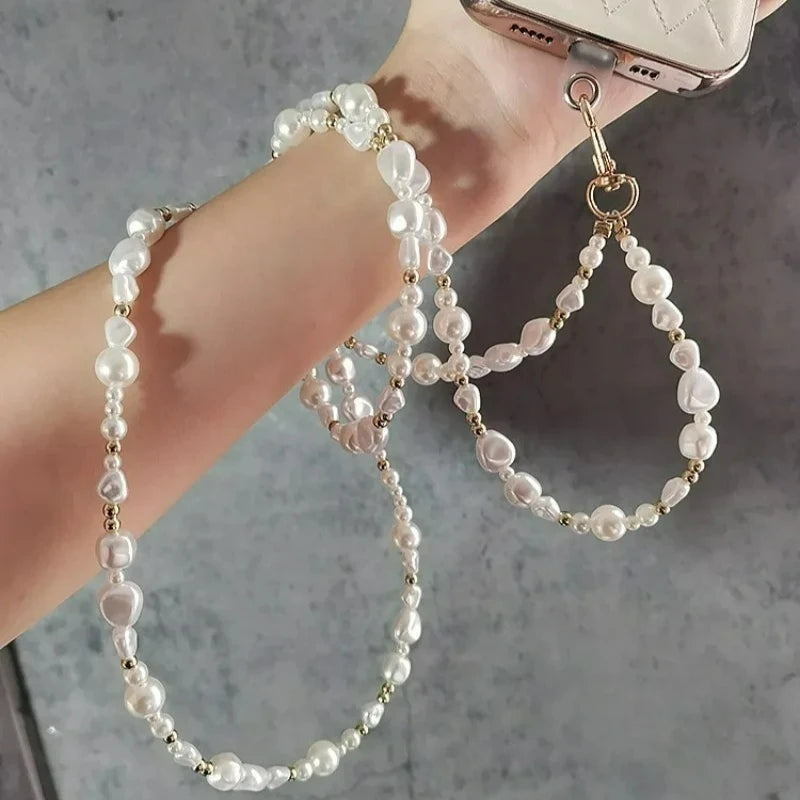 Pearl Crossbody Lanyard Women's Ins Outdoor Travel Mountain Climbing Fashion Back Chain Mobile Phone Lanyard Xiaoxiangfeng