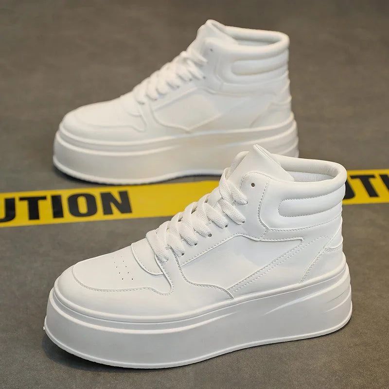 Men's Shoes Spring White Platform Comfortable Casual Shoes Man Trend Anti Slip Sneakers 2025 Fashion Thick Soled Shoes Zapatos