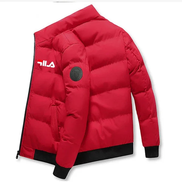 New 2025 autumn/winter men's short jacket, fashionable outdoor casual stand-up collar zipper men's cotton-padded jacket