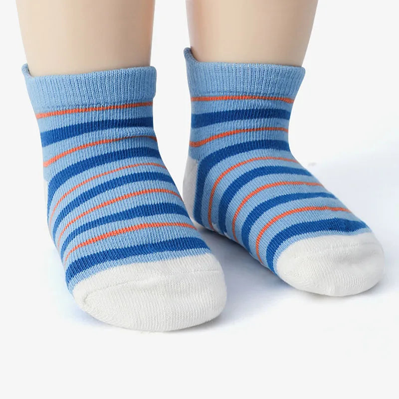 6 Pairs Kids Socks Cartoon Animal Pattern Cotton Non-Slip Floor Socks for Boys Toddler All-Season