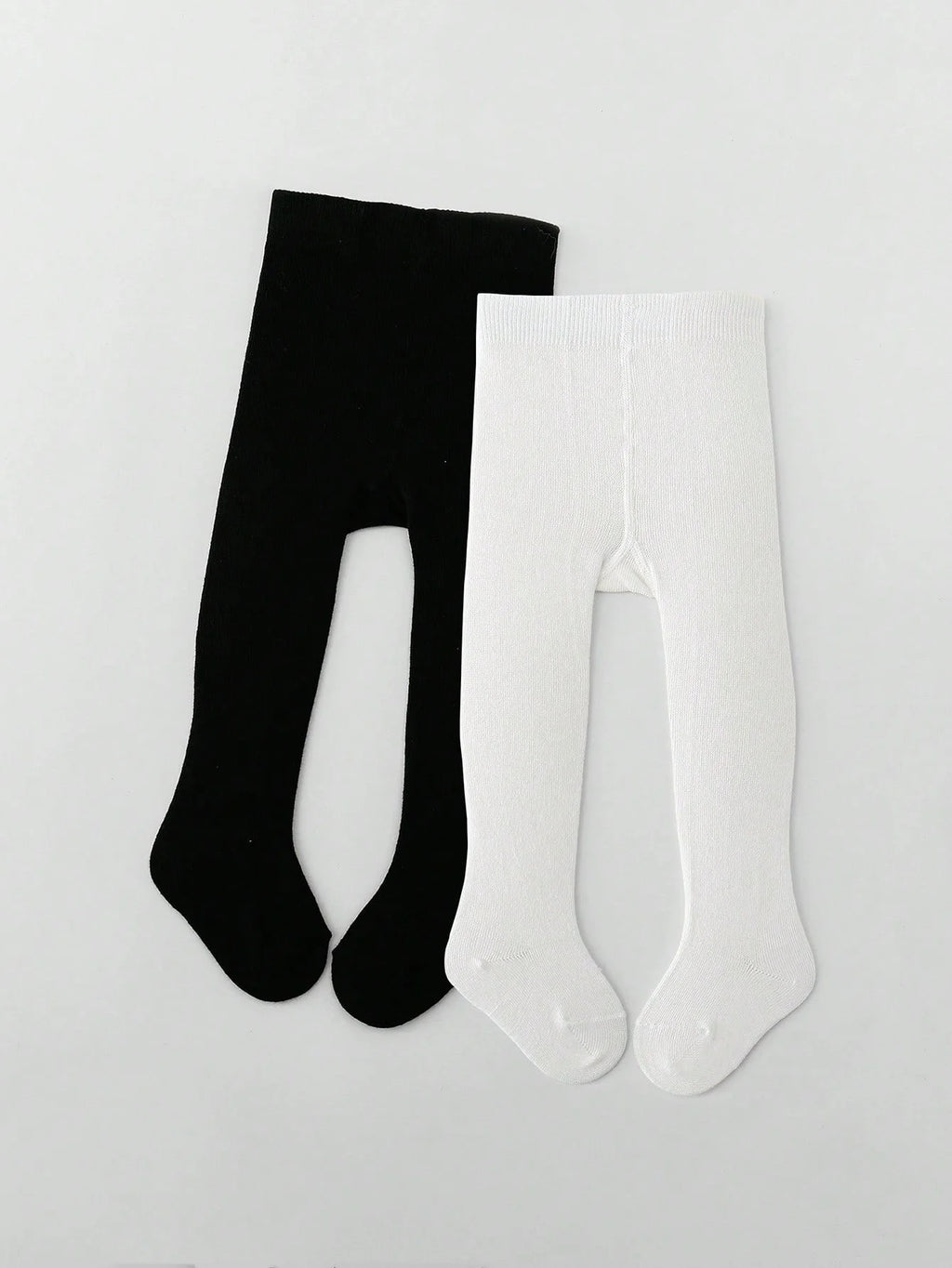 1 Pair of Infant Knitted Tight Panyhose, Soft Traceable Cotton Leggings White, Black Toddler Pants for 0-72 Months Baby Girls Wear