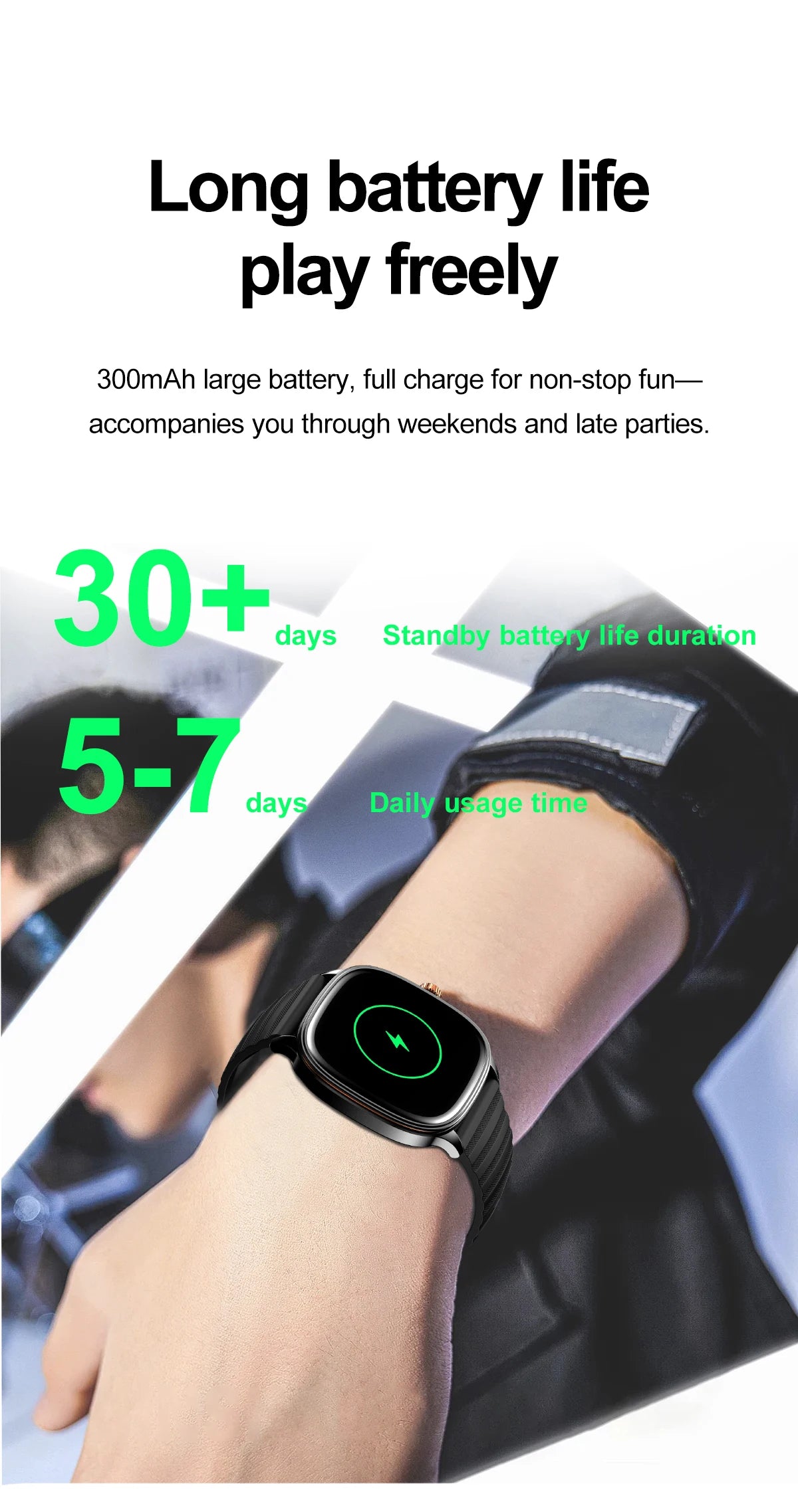 New Smart Watch 1.73" HD Screen NFC Voice Assistant Music Weather Sports Heart Rate High-precision Sensor Waterproof Smart Watch