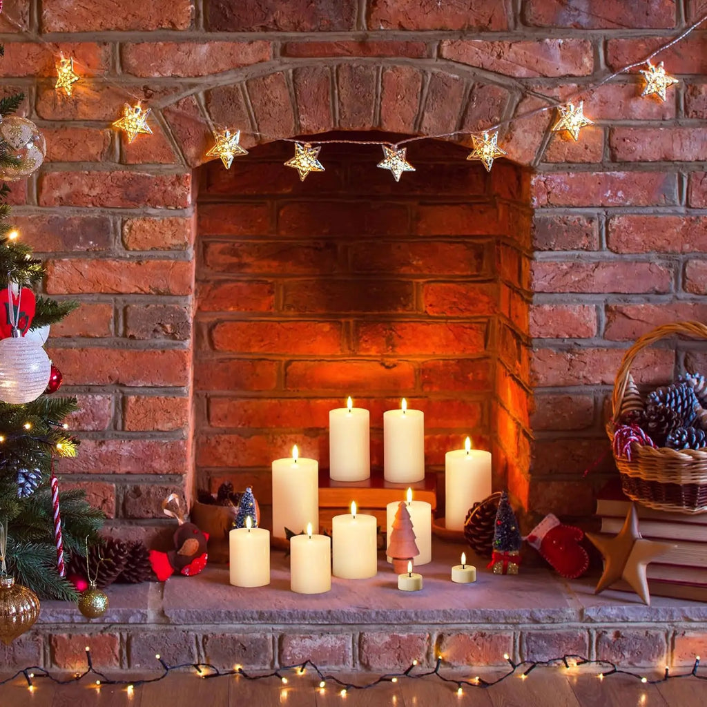 6-120PCS Led Candles Bulk Flickering Flameless Candles Battery Operated Fake Pillar Candle Wedding Birthday Party Decor Concert