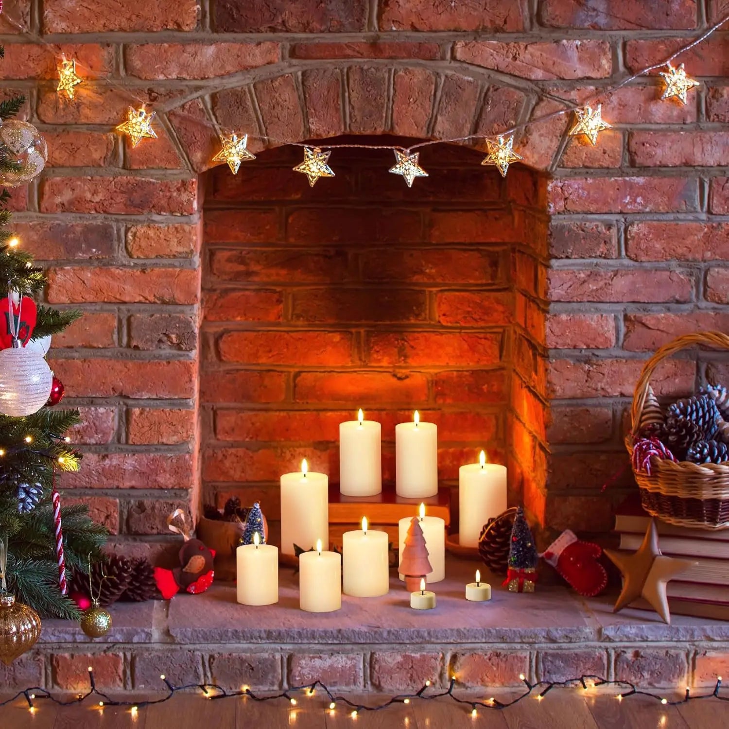 6-120PCS Led Candles Bulk Flickering Flameless Candles Battery Operated Fake Pillar Candle Wedding Birthday Party Decor Concert